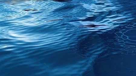 Blue water surface with ripples. Abstract background and texture for design.の素材