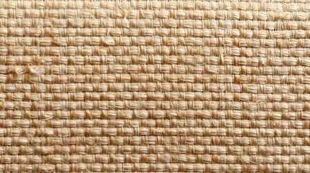 Beige textile texture background. Close-up of woven fabric.の素材