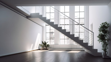 Modern bright interiors apartment 3D rendering illustration mockup computer generated imageの素材