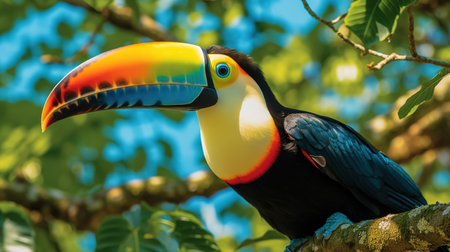 Toucan on a tree in Costa Rica, South America.の素材
