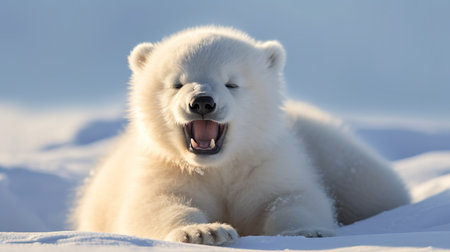 Polar bear (Ursus maritimus) in the snowの素材