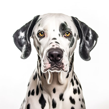 Dalmatian dog portrait on white background. Studio shot.の素材