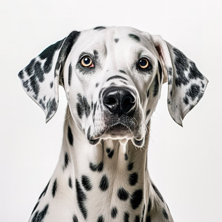 Dalmatian dog portrait on white background. Studio shot.の素材