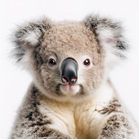 Portrait of a cute koala on a white background. Studio shot.の素材