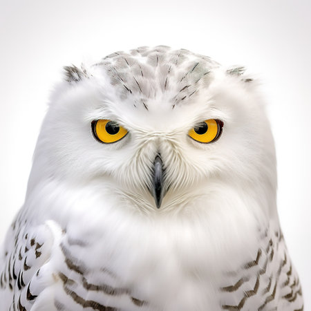 Snowy Owl (Bubo scandiacus) isolated on white backgroundの素材