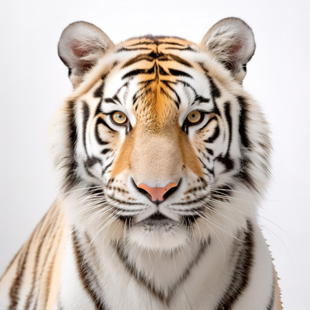 Portrait of a tiger. Isolated on a white background.の素材