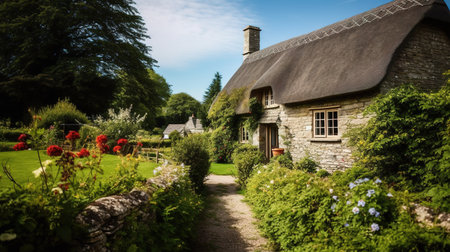 Idyllic cottage in the English countryside, England, UK.の素材