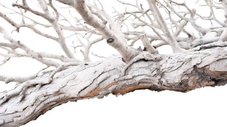 Dry tree branch isolated on white background, clipping path included.の素材