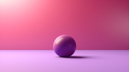 Purple ball on a pink background. 3d rendering, 3d illustration.の素材