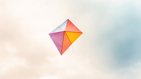 Colorful kite flying in the blue sky - vintage filter effectの素材