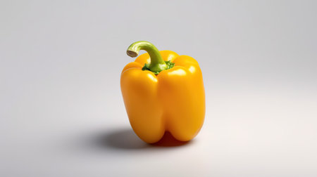 Yellow bell pepper on a white background. Selective focus. Close-up.の素材