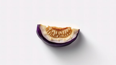 Purple eggplant on a white background. 3d illustration.の素材