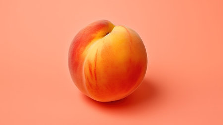 Ripe apricot on a pink background. Copy space.の素材