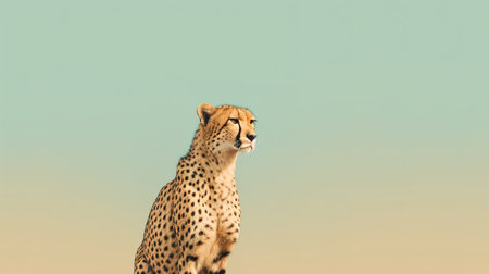 Cheetah in the morning light, Masai Mara National Park, Kenyaの素材
