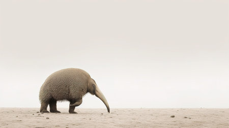 Elephant on the beach in the fog. Shot in Australia.の素材