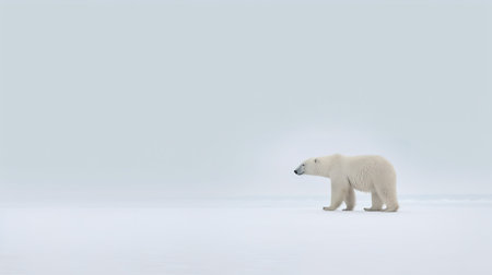Polar bear (Ursus maritimus) walking on ice.の素材