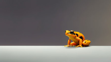 Orange frog on a white background with space for text. 3d renderingの素材