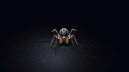 jumping spider on black background, macro shot, small depth of fieldの素材