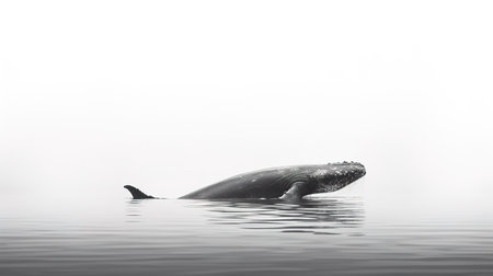 Whale in the sea. 3D illustration. Computer generated image.の素材