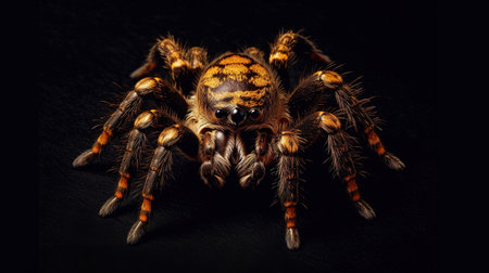 Tarantula spider on black background. Tarantula spider.の素材