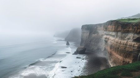 Scenic view of Etretat cliffs in Normandy, France.の素材