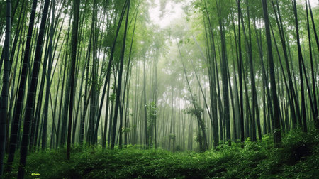 Bamboo forest in the morning, bamboo grove in the morningの素材