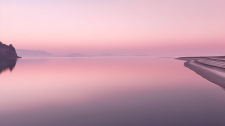 Beautiful seascape with pink and purple colors. Long exposure.の素材