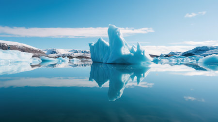 Ice formations and icebergs in Glacier Lagoon, Iceland, Europeの素材