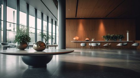 Interior of a modern office building. Architectural details. 3d renderingの素材