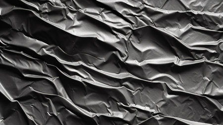 Texture of crumpled black fabric. Abstract background and texture for design.の素材