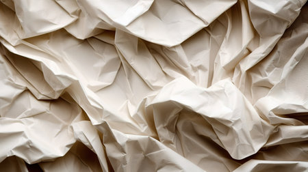 White creased crumpled paper background grunge texture backdrop.の素材