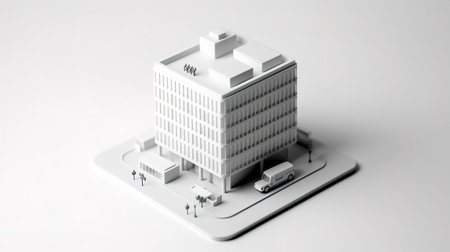 3d illustration of a generic office building on a smart phone.の素材