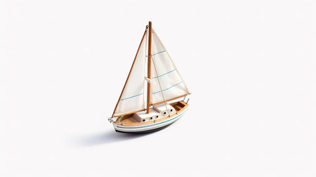 Model of a sailboat on a white background. 3d renderingの素材