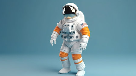 Astronaut in space suit. 3D rendering. 3D illustration.の素材