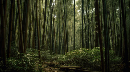 Bamboo forest at Arashiyama, Kyoto, Japan.の素材
