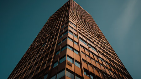 3d render of a modern office building with skyscrapers in the cityの素材
