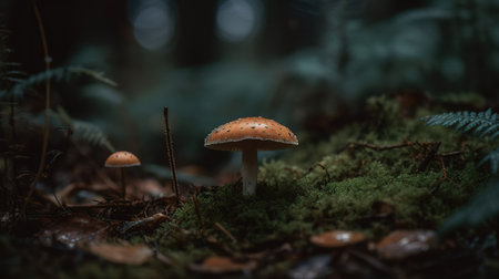 Mushroom in the forest, close up. Selective focus.の素材