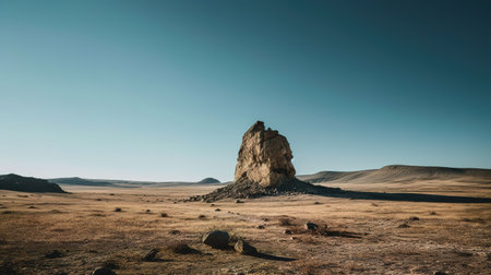 Panoramic view of the rock formations in the Negev Desert, Israelの素材