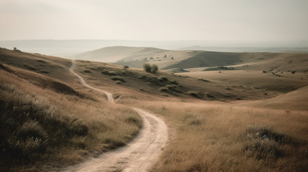 Dirt road in the Carpathian mountains. Toned.の素材