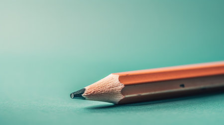 Pencils on a green background. Shallow depth of fieldの素材