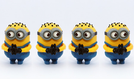 Cairo, Egypt - August 3, 2015: Minions Figurine issued with McDonalds Happy Meals in 2015. The toys...