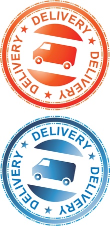 Delivery Sign Orange and Blueのイラスト素材