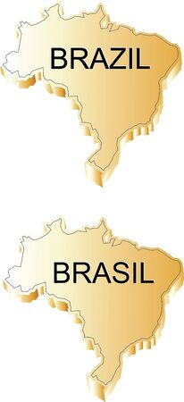 Brazil Gold Mapのイラスト素材