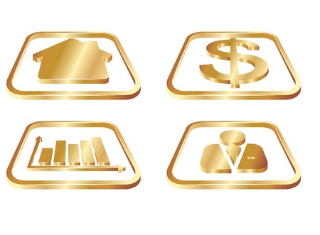 Business Gold Iconsのイラスト素材