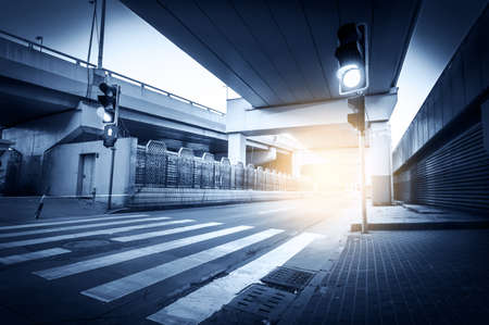 junction with light in shanghaiの写真素材