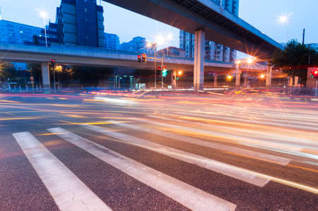junction with light in shanghaiの写真素材
