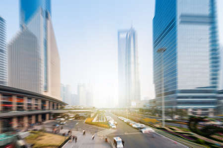 The century avenue of street scene in shanghai Lujiazui,China.