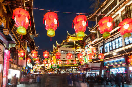 SHANGHAI - FEBRUARY 25: tourists visit Yuyuan garden during lantern festival on February 25, 2013 in...