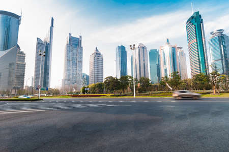 The century avenue of street scene in shanghai Lujiazui,China.
