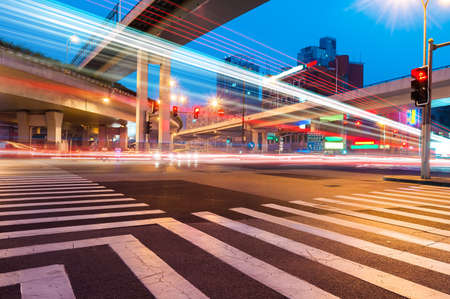junction with light in shanghaiの写真素材